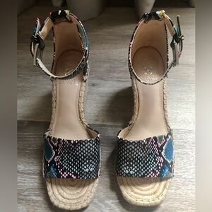 Vince Camuto Colorful Python Wedges       Size 8 1/2